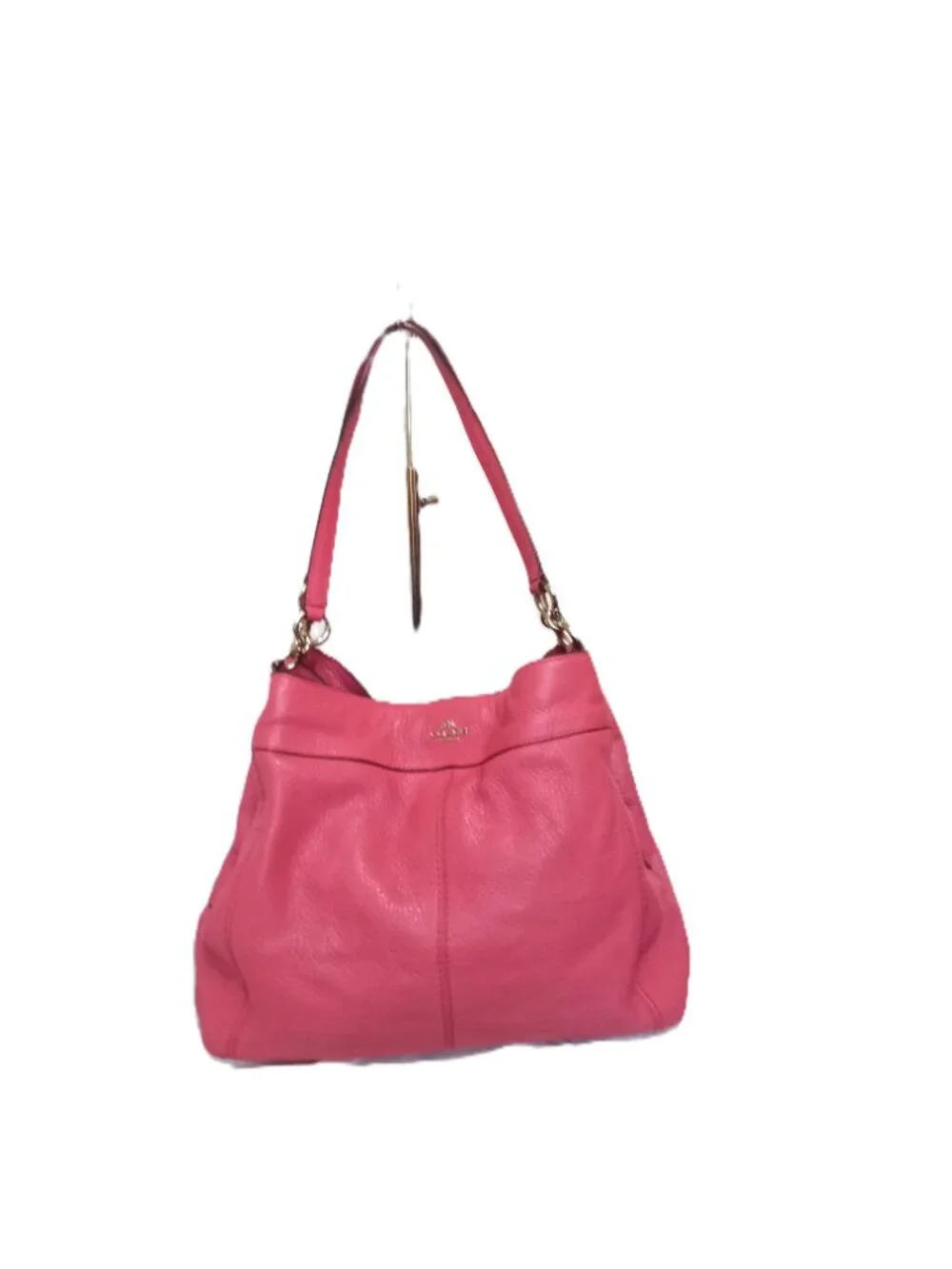 COACH LEXY Pebbled Leather Coral Rose Excellent Preowned Condition